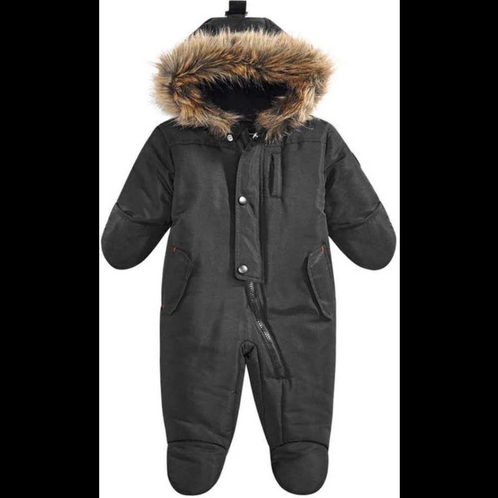 S. Rothschild Hooded Parka Footed Pram With Faux-F